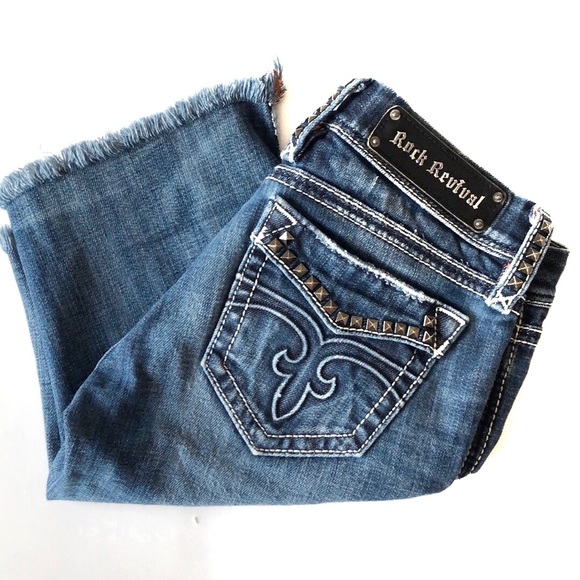 Rock Revival Pants - Rock Revival Cecilia Denim Cut Off Shorts Size 27